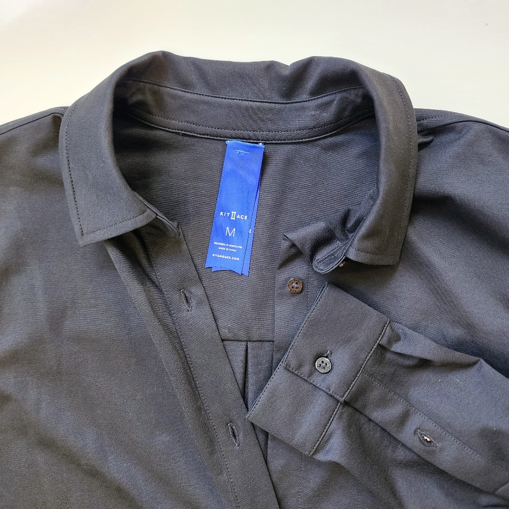 Kit And Ace Black Tech Button-Down Shirtdress Wit… - image 4